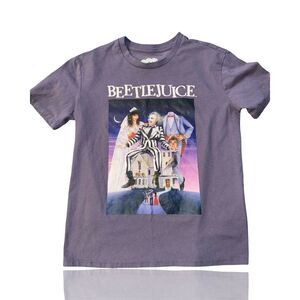 Beetlejuice Women's Graphic T-Shirt Purple: Horror Tee: Fright Rags: Warner Bros